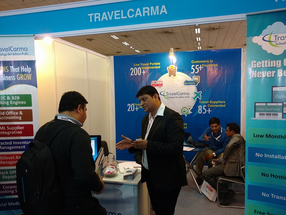 TravelCarma showcasing its products at SATTE 2016